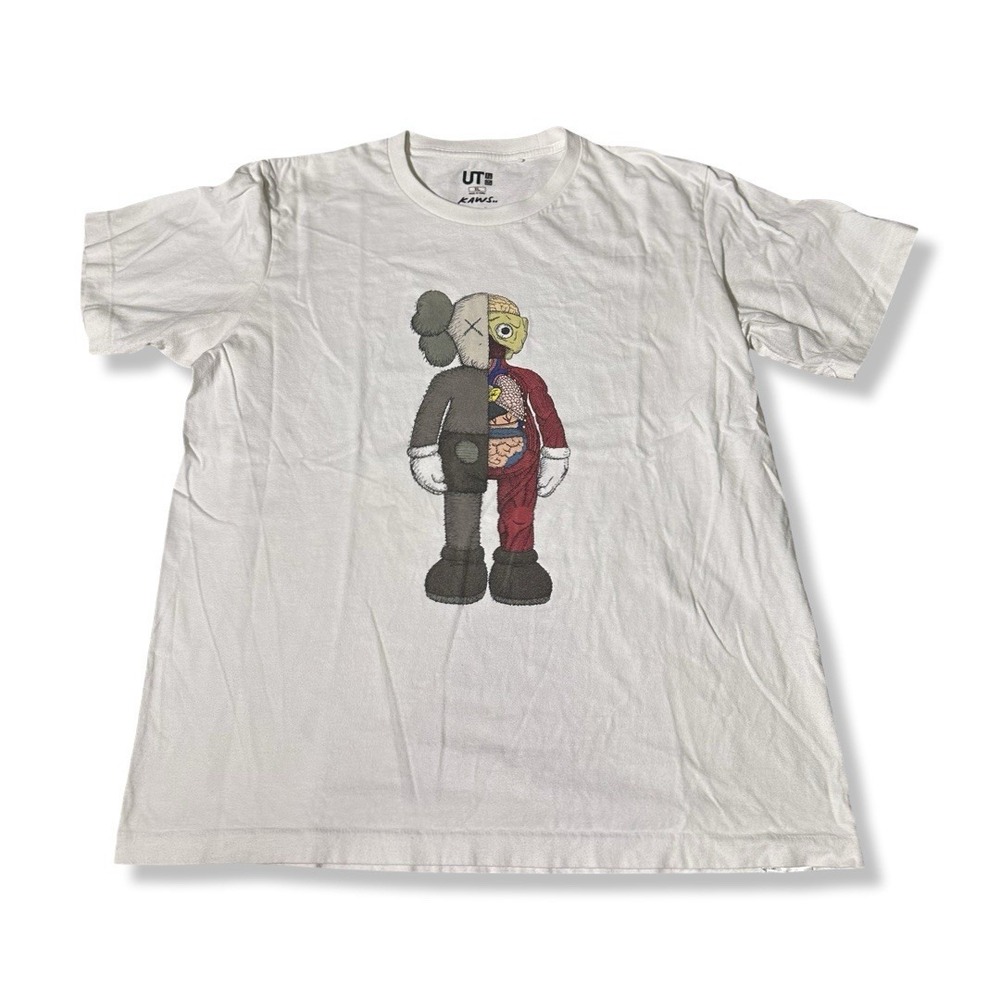 UNIQLO KAWS Inside Out Tshirt White Graphic Size Large Streetwear